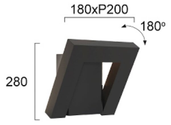 Viokef Applique da esterni a LED Siena, Nero, Alluminio, Moderno, Applique LED da esterni