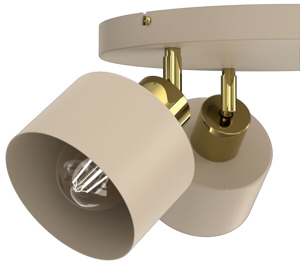 Faretto PARKLA 3xE27/15W/230V beige/oro