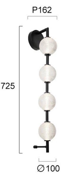Viokef Applique da parete a LED Abeona, Nero, Soggiorno / Sala da pranzo, Metallo, Applique a LED