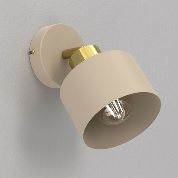 Faretto da parete PARKLA 1xE27/15W/230V beige/dorato
