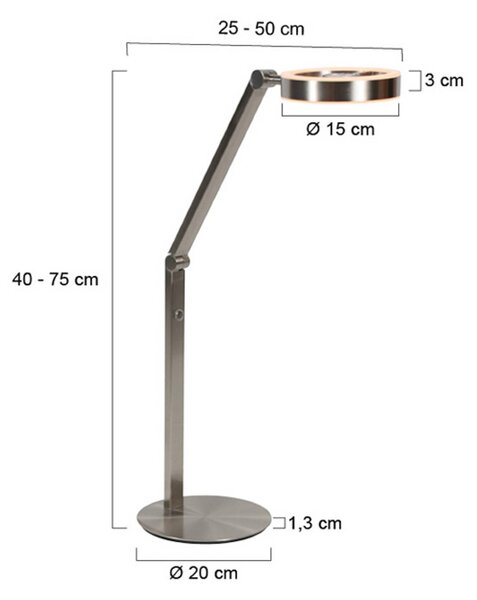 Steinhauer Lampada da tavolo a LED Ringlux, dimmerabile, Alluminio / Grigio / Zincato, Soggiorno / Sala da pranzo, Metallo, Moderno, Lampada da tavolo LED