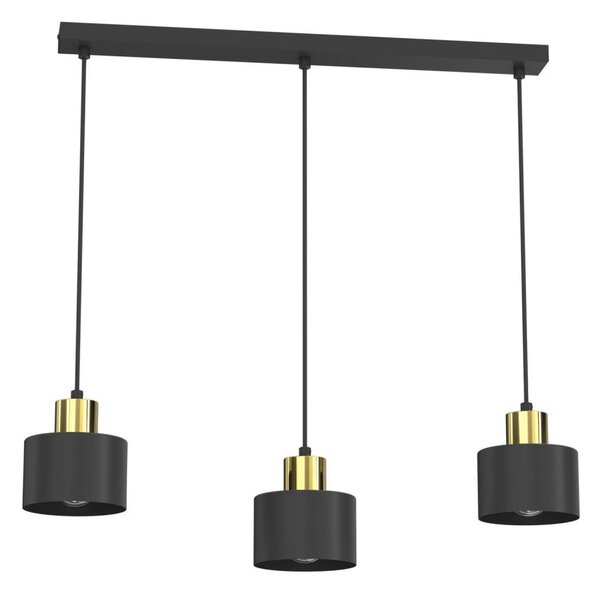 Lampadario a sospensione con cavo PARKLA 3xE27/15W/230V nero