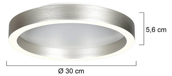 Steinhauer Plafoniera a LED Ringlux, dimmerabile, Alluminio / Grigio / Zincato, Soggiorno / Sala da pranzo, Metallo, Moderno, Plafoniera LED