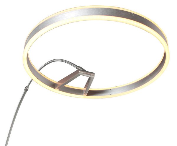 Steinhauer Lampada ad arco Ringlux, dimmerabile, Alluminio / Grigio / Zincato, Soggiorno / Sala da pranzo, Metallo, Moderno, Lampada da terra