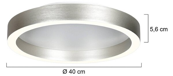 Steinhauer Plafoniera a LED Ringlux, dimmerabile, Alluminio / Grigio / Zincato, Soggiorno / Sala da pranzo, Metallo, Moderno, Plafoniera LED