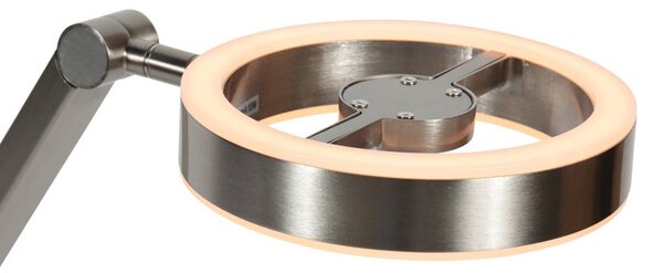 Steinhauer Lampada da tavolo a LED Ringlux, dimmerabile, Alluminio / Grigio / Zincato, Soggiorno / Sala da pranzo, Metallo, Moderno, Lampada da tavolo LED