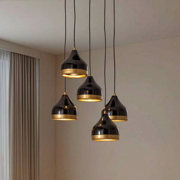 Lampada a sospensione Yildo Opviq, dimmerabile, Nero, Soggiorno / Sala da pranzo, Metallo, Moderno, Lampada a sospensione