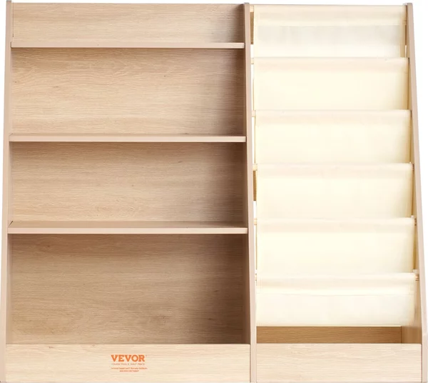 Libreria in legno per bambini a 4 livelli, libreria a sei livelli, scaffale per bambini, mobile organizzatore di libri e giocattoli, per la camera dei bambini, la stanza dei giochi, l'asilo
