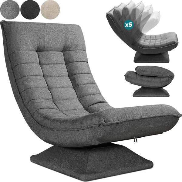 Casaria® Poltrona Relax da Lettura con Schienale Regolabile 360° Pieghevole Portata 150kg 60x105x87cm Sedia da Pavimento Imbottita Salotto Gaming
