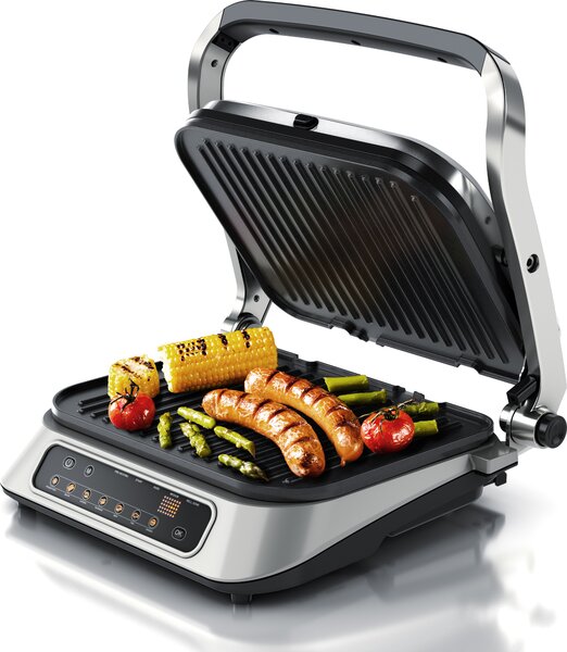 Arendo grill a contatto con controllo digitale - Griglia da tavolo / sandwich maker / panini grill / grill da tavolo - Piastre rimovibili e con rivestimento antiaderente