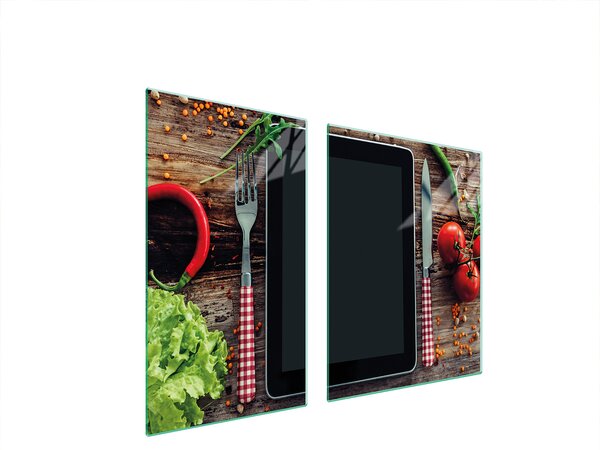 Piastre copri fornelli 2 pezzi 100x52 Vetroceramica copri piano cottura vetro tagliere cucina legno