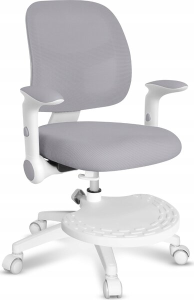 Mark Adler Junior 5.0 | Sedia da scrivania per bambini Sedia girevole ergonomica per bambini | Poggiapiedi | Profondità di seduta regolabile | Braccioli regolabili | Grigio