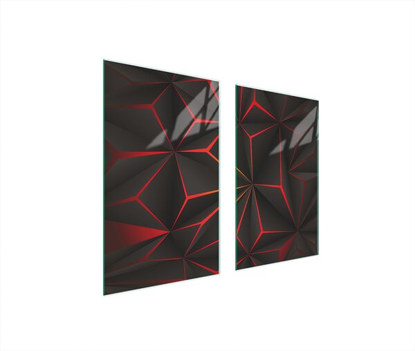 Piastre copri fornelli 2 pezzi 75x52 Copri piano cottura in Vetroceramica tagliere in vetro pezzo nero