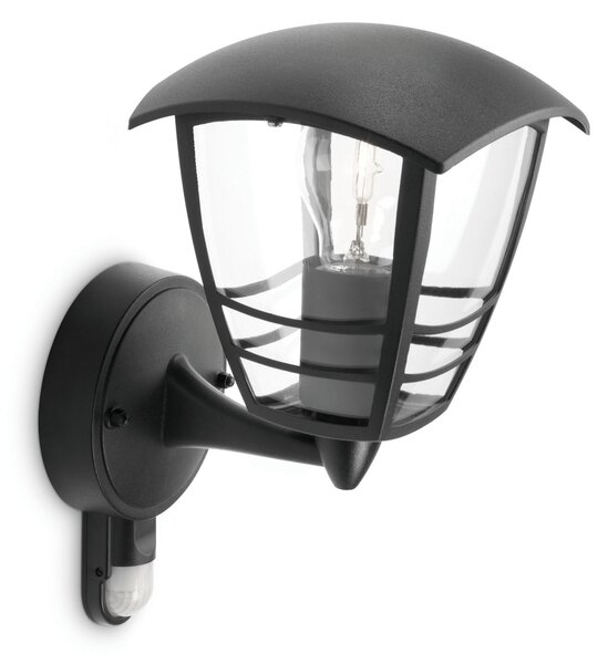 Philips myGarden lampada da parete per esterni Creek, rilevatore di movimento, 60W, nero, 153883016