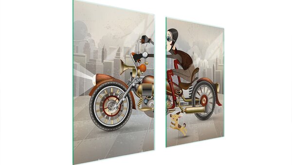 Piastre copri fornelli 2 pezzi 75x52 Vetroceramica copri piano cottura vetro tagliere moto grigio