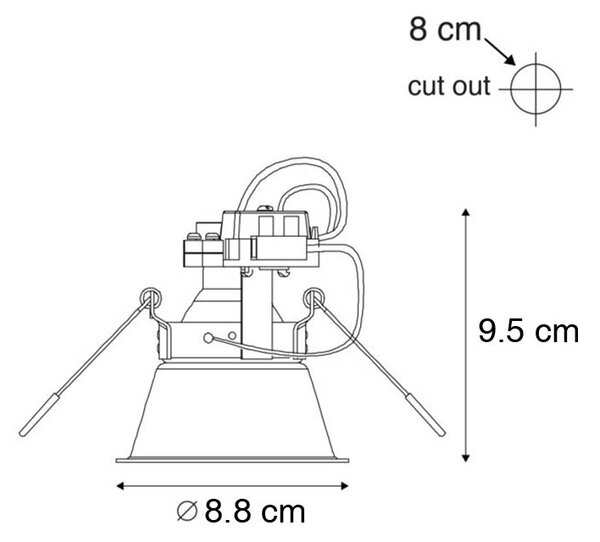 Set di 6 faretti da incasso moderni neri con oro, ruotabili e inclinabili - Alloy