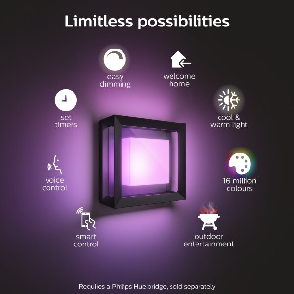 Philips 17438/30/P7 - LED RGB Lampada da esterno Hue ECONIC LED/15W/230V IP44
