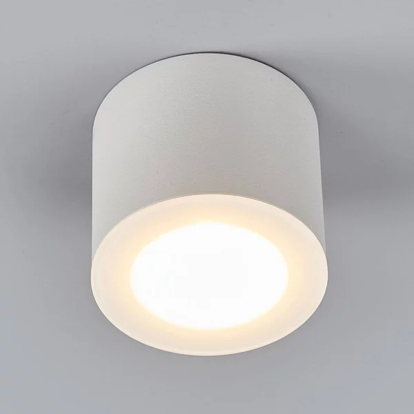 Helestra Oso spot LED rotondo, bianco satinato OSO, dimmerabile, Bianco / Opale, Bagno, Alluminio, Moderno
