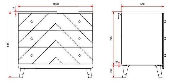 Cassettiera per bambini bianca con fasciatoio 100x100x74 cm Billy – Vipack