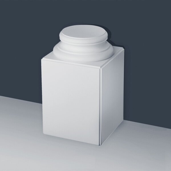 Orac Decor K1132 Luxxus Plinto a colonna in stucco Rotondo Materiale in schiuma rigida Luce Stabile Bianco | 57 Cm