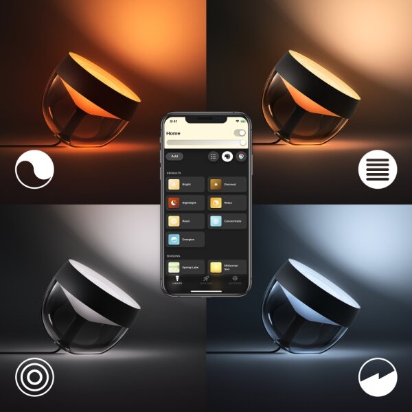 Philips - Lampada da tavolo LED RGB Hue IRIS LED/10W/230V nero