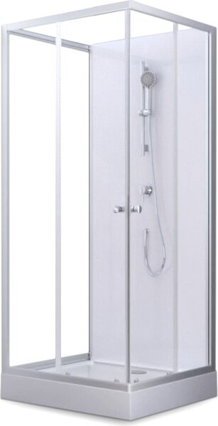 Doccia completa MARWELL Doccia completa White Dream 90 x 90 x 200 cm - set completo incl. piatto doccia e rubinetto - installazione reversibile - sistema di profili in alluminio di alta qualità