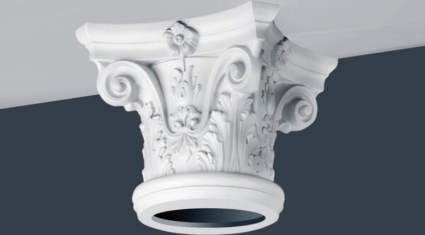 Orac Decor K1122 Capitello in stucco Luxxus Capitello a colonna Materiale di alta qualità in schiuma dura Leggero Stabile