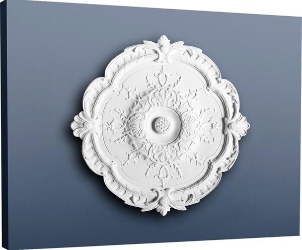 Orac R31 Luxxus Rosone Decorativo Profilo Stucco Soffitto Parete Elemento Decorativo Bianco Alta Qualità Stabile | 38,5 Cm Diametro