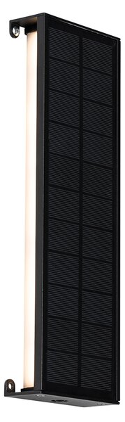 Lampada da parete per esterni nera 30 cm con LED a 4 livelli di dimmeraggio con solare - Serena