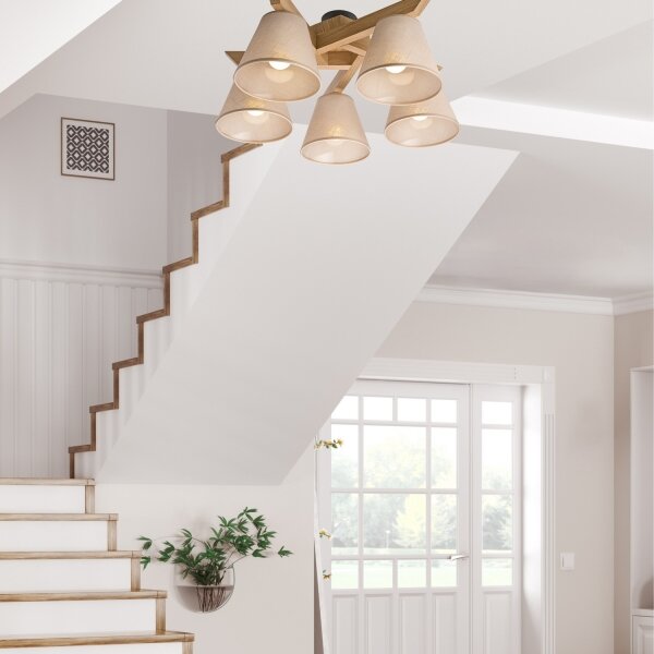 Plafoniera ANTONIO 5xE14/40W/230V rovere