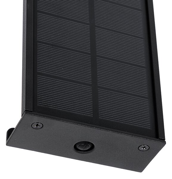 Lampada da parete per esterni nera 60 cm con LED dimmerabile a 4 livelli con solare - Serena
