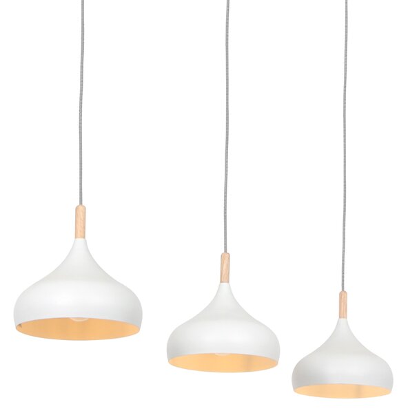 Mexlite - lampada a sospensione - Bjorr - bianco - legno metallo - grande lampada da tavolo da pranzo - E27 - 3099W