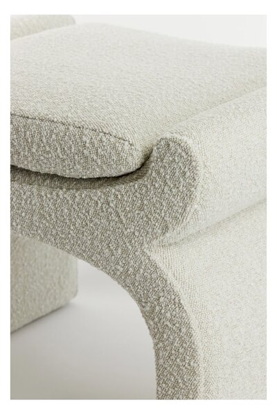 Sgabello crema in tessuto bouclé Nafya - Light & Living