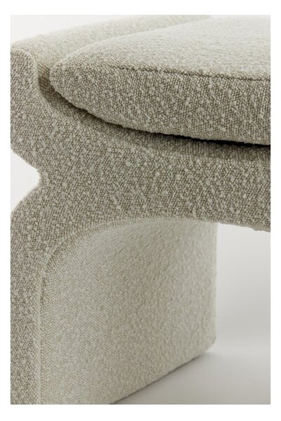 Sgabello crema in tessuto bouclé Nafya - Light & Living