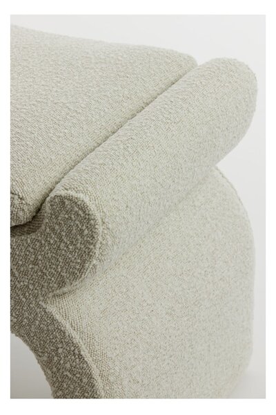 Sgabello crema in tessuto bouclé Nafya - Light & Living