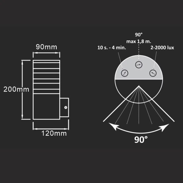 Applique da esterno con sensore TEKSAS 1xE27/12W/230V IP44 antracite