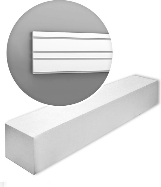 Orac Decor W119-box MODERN BAR MIX1 cartone con 6 strisce decorative Pannello 3d da parete Striscia decorativa stile moderno colore bianco | 12 m