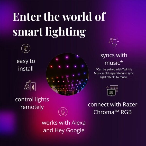 Twinkly TWF020STP-BEU - LED RGB da esterno catena decorativa 20xLED 14m IP44 Wi-Fi
