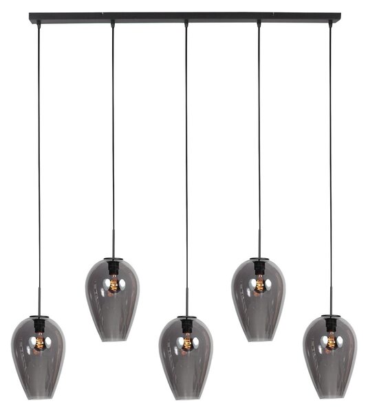 Mexlite - lampada a sospensione - HaloSwap - nero - vetro - grande lampada da tavolo da pranzo - E27 - 4284ZW