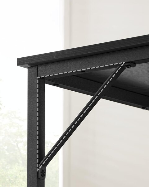 Scrivania VASAGLE, piccola scrivania per computer, scrivania per studio, camera da letto, 50 x 100 x 76 cm, design industriale, struttura in metallo, nero