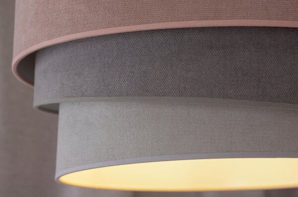 Duolla - Lampadario a sospensione con filo TRIO 1xE27/15W/230V diametro 45 cm rosa/grigio/bianco