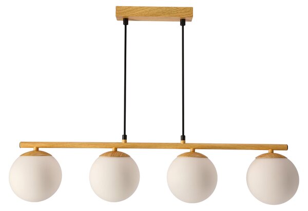 Lampada a sospensione sopra il tavolo da pranzo CARRINE - 4xE14, 40W, marrone / bianco