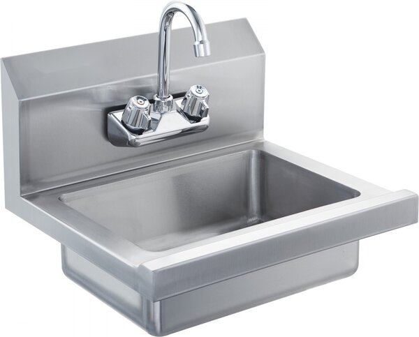 Lavamano commerciale - Rubinetto in acciaio inox - Piccolo, a parete - Ideale per ristorante, cucina, bar, garage, casa