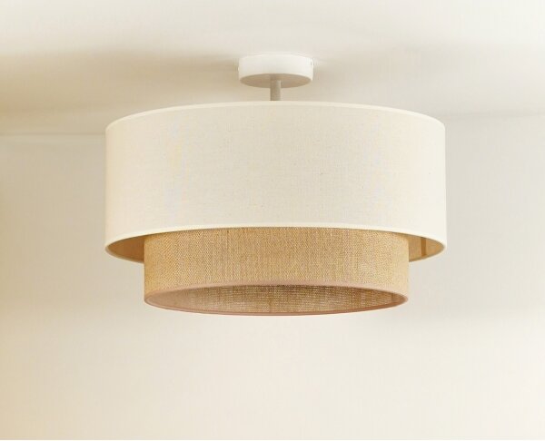 Duolla - Lampadario a plafone BOHO 1xE27/15W/230V diametro 45 cm color crema/marrone