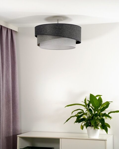 Duolla - Lampadario a plafone KOBO 1xE27/15W/230V diametro 45 cm grigio/bianco