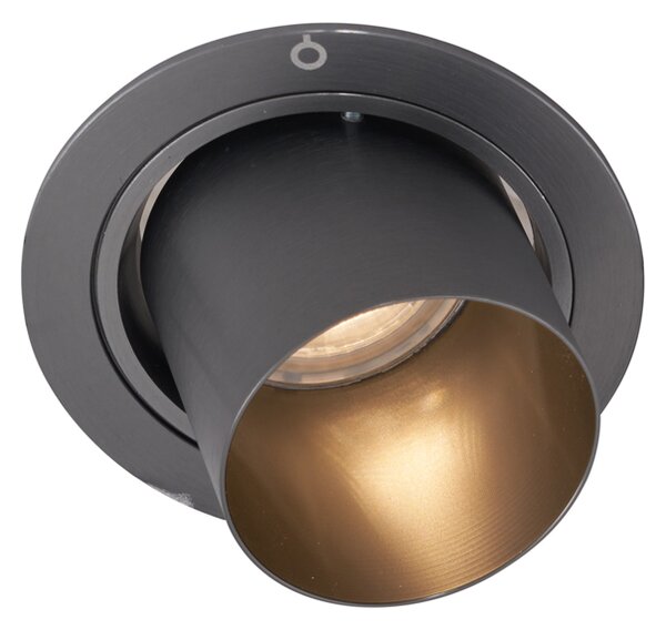 Set di 6 faretti da incasso moderni color canna di fucile GU10 50mm rotondi inclinabili - Installa
