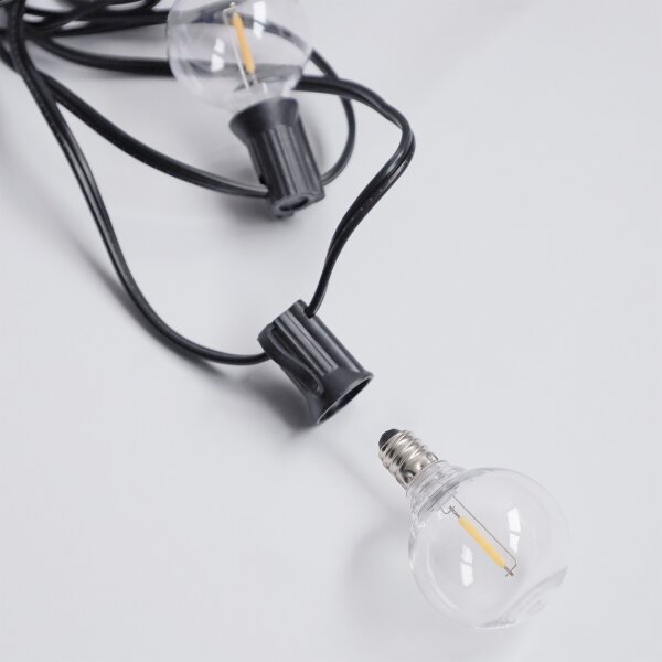 Brilagi - Catena decorativa LED da esterno GIRLANDA 25xE12 20 m nera IP44 bianco caldo