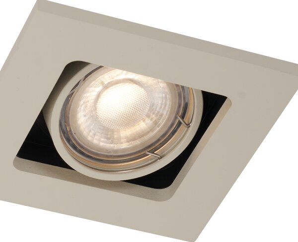 Set di 6 faretti da incasso moderni beige GU10 50mm orientabili e inclinabili - Qure