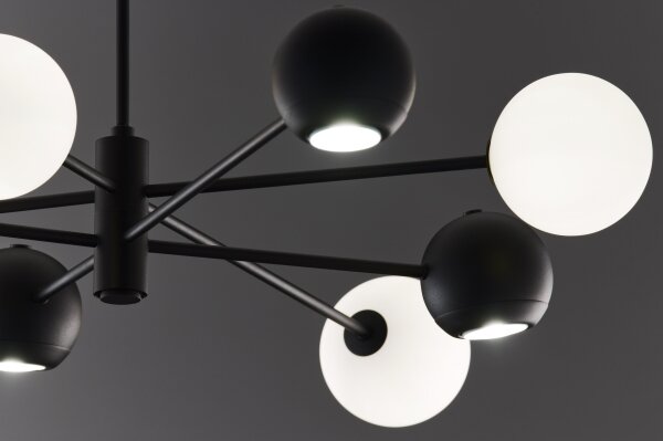 Jupiter 1998 - Lampadario a sospensione con supporto rigido MOKA 4xGU10/10W/230V + 4xG9/10W/230V nero/bianco