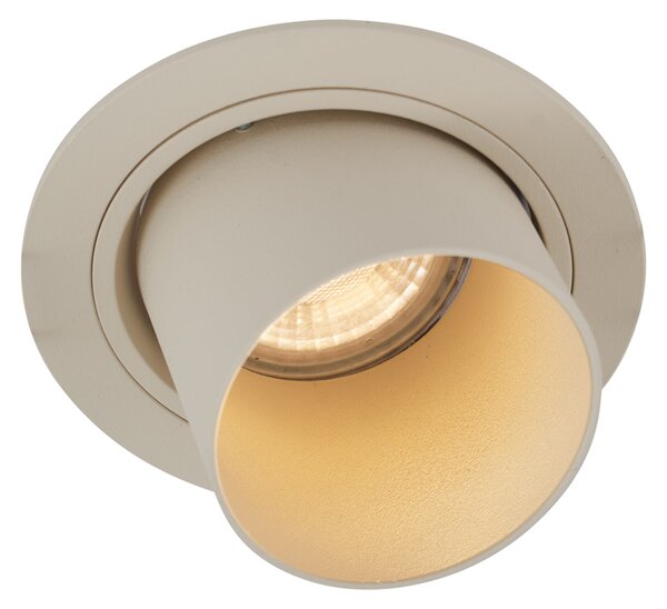 Set di 6 faretti da incasso beige GU10 50mm rotondi orientabili e inclinabili - Installa